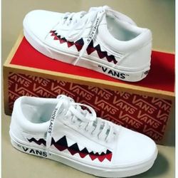 Vans Womans Size 8 New  *customized*