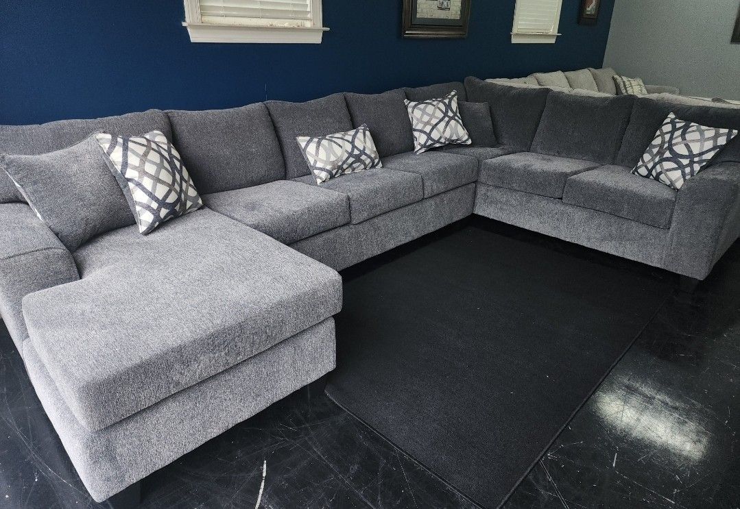 Brand New Artisanal 3pc Charcoal Grey Extra Length LAF Sectional Sets! 🔥 (3 Colors AV!)