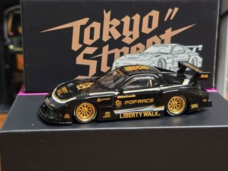 Pop Race 1/64 LBWK Mazda FD RX7 Silhouette Black Los Angeles Popup Event Exclusive