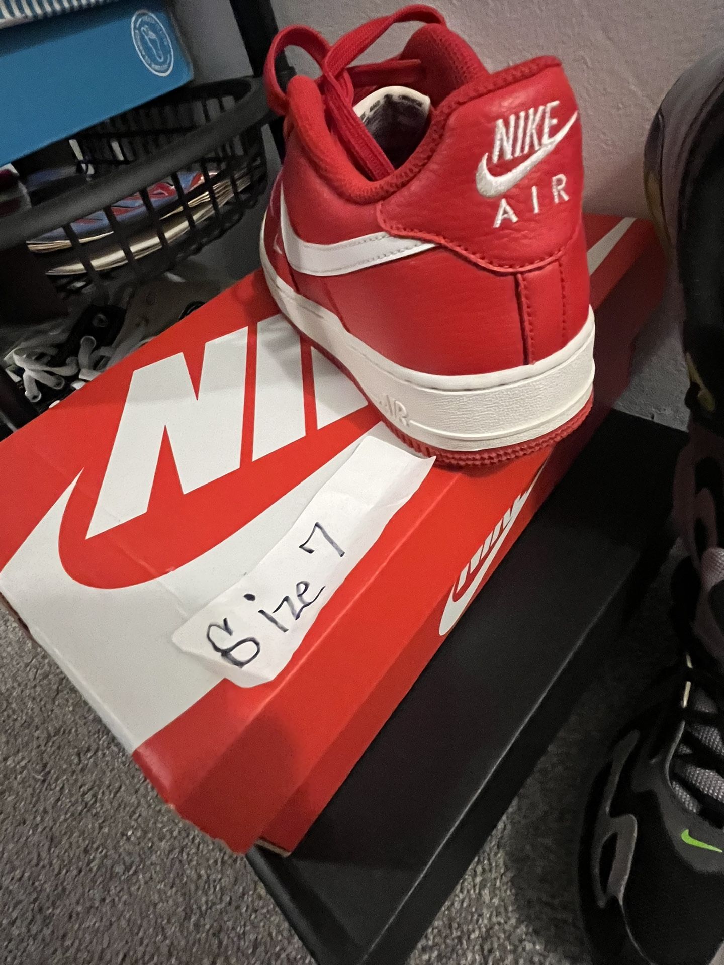 Red Nike’s Size 7Y.. New Condition $65..) Red Converse size Men 4-5, Women 6 $55) Black Hi Top Converse Size 6 Men, 8 Women $55(Pumas Size 10 Men $65