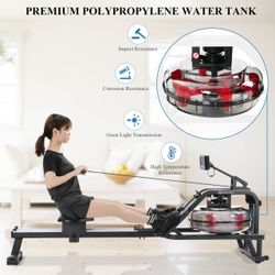 Water Rowing Machine for Home Use, Portable Double Track Water Resistance