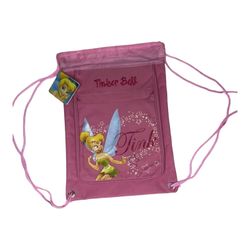 Disney Tinkerbell Drawstring Backpack Cinch Sack Black Green Stars Peter Pan