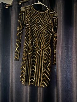Gianni Bini "Kim" Geometric Beaded Sequin Dress