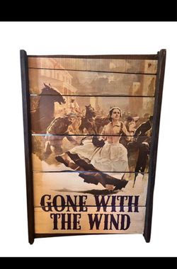 Vintage Wooden Gone With The Wind Movie Poster