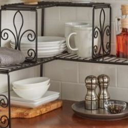 2 Tier Scroll Corner Shelf