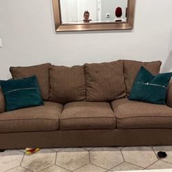 Brown Long Sofa 