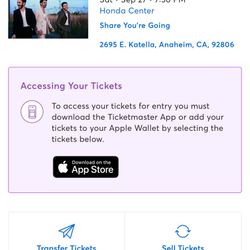 2 Jonas Tickets Tonight 