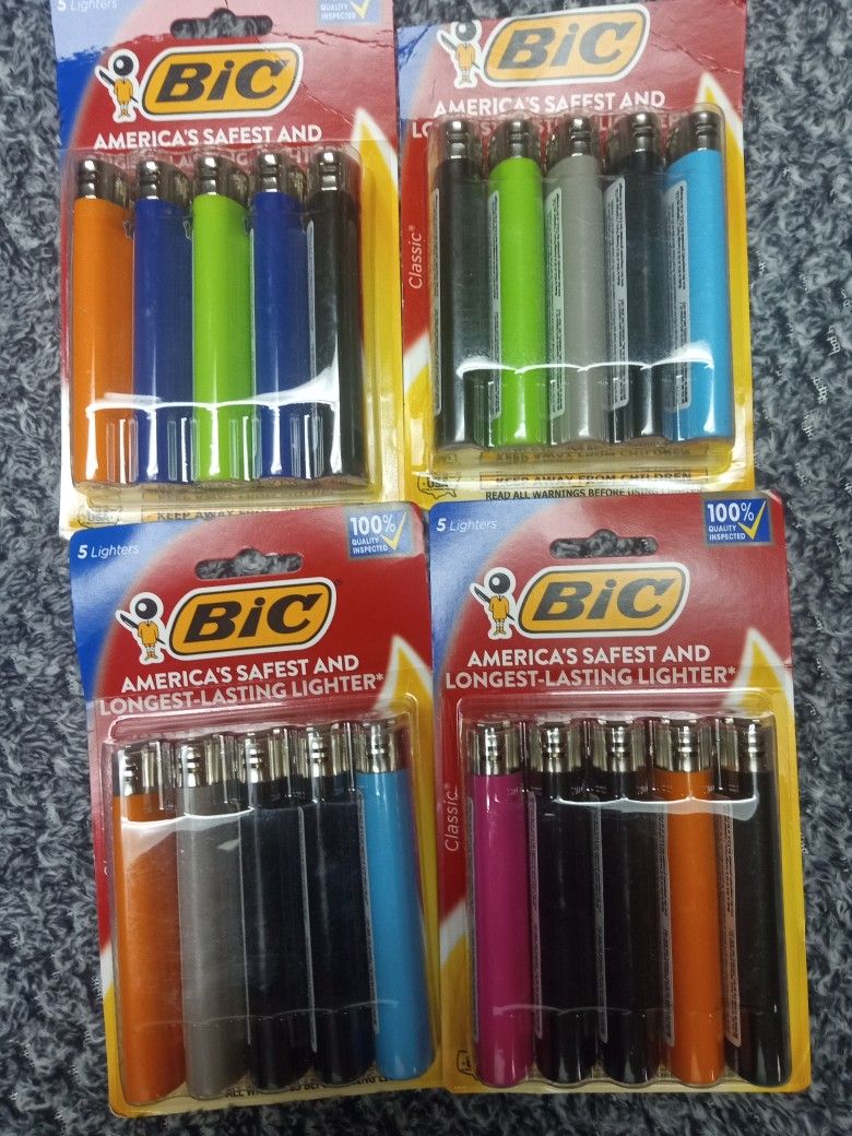 BIC LIGHTERS 5 PACKS