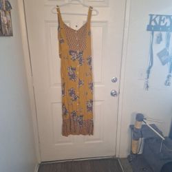Mustard Floral Dress