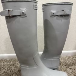 Hunter Gray Rain Boots Size 9 US