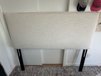 Queen size linen French seam headboard light cream color $60 OBO