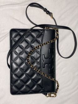 Tory Burch Black Pebbled Leather