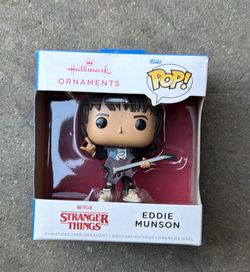 Hallmark Netflix Stranger Things Eddie Playing Guitar Funko POP! Christmas Ornament.