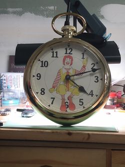 Rare Antique Ronald McDonald's Pocket Watch Clock