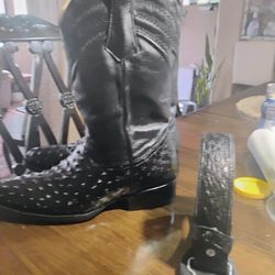 New Boots AND Belt   Original Ostrich Skin   New Caney Or Humble Area