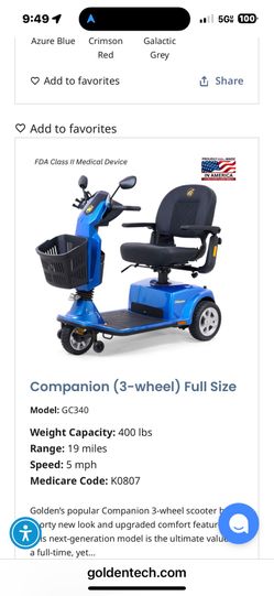 Golden 3 Wheel Scooter 