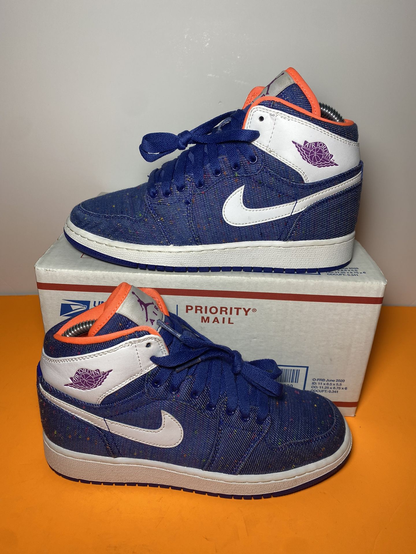 Nike Air Jordan High Retro Premium GG 332148 411 White Denim