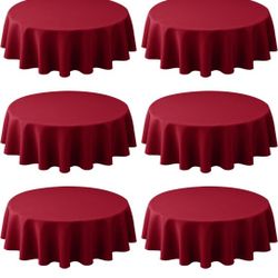  Round Red Tablecloths 6 Pack  60" $25