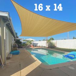 NEW Patio Awning Sunshade Canopy Top Sail 16x14 Feet sun shade