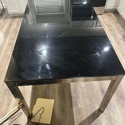 Black glass table