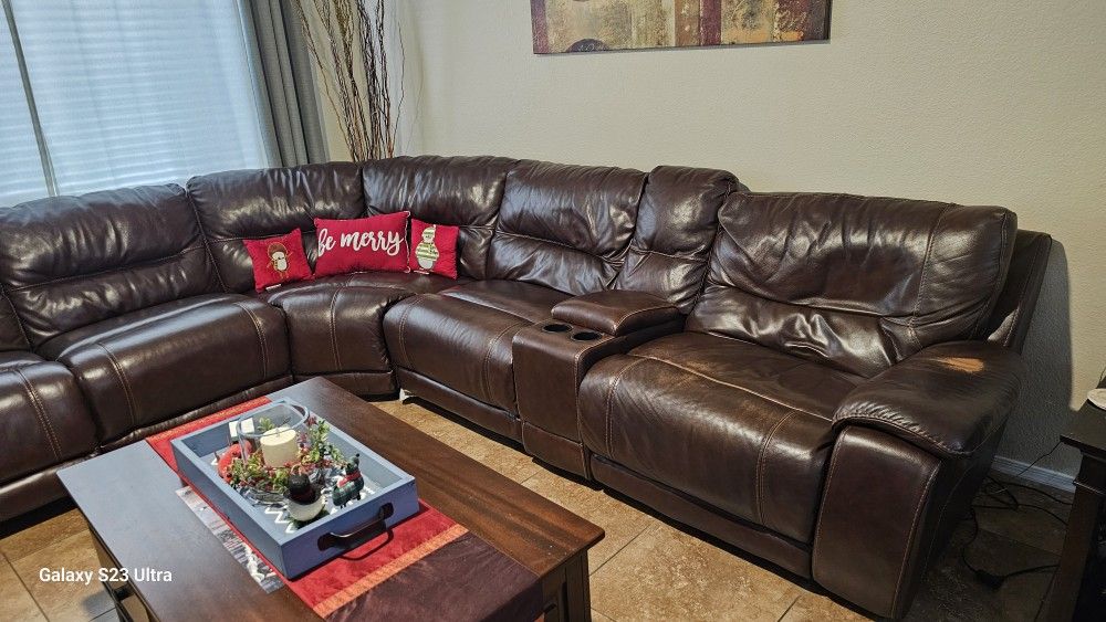 Leather Couch Sectional With Recliner