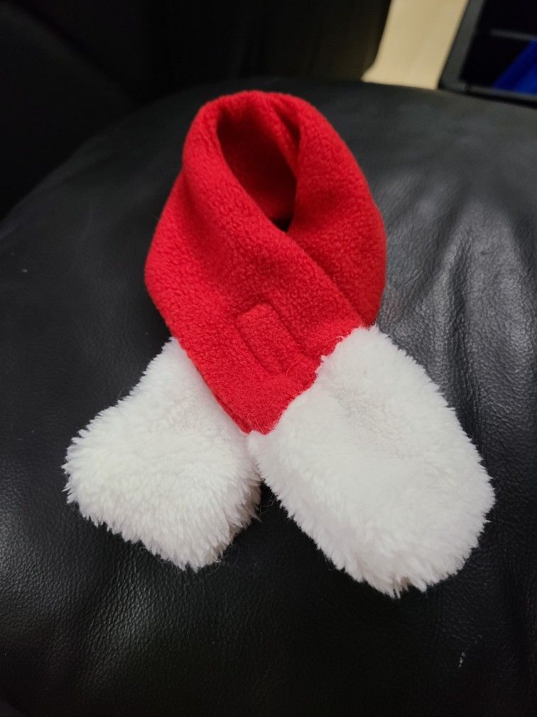 Small Pet Animal Red/White Scarf