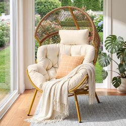 Egg Chair for Outdoor & Indoor, Oversized Patio Wicker Chair