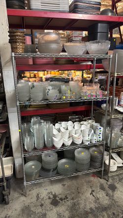 Glass bowls and plates