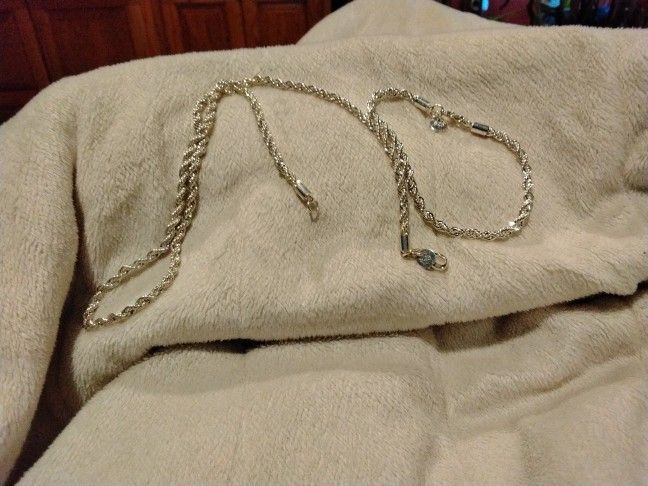 925 Sterling Silver Necklace and Bracelet Rope Chain