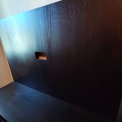 WEST ELM Beautiful Dark Brown Black Solid Wood TV Television Console Stand