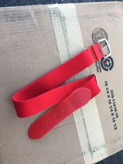 Little league youth baseball adjustable belt red