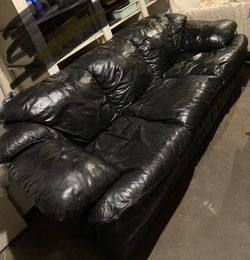 Black leather couch