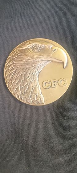 CFC Eagle Head Large One Sided Brass Coin
