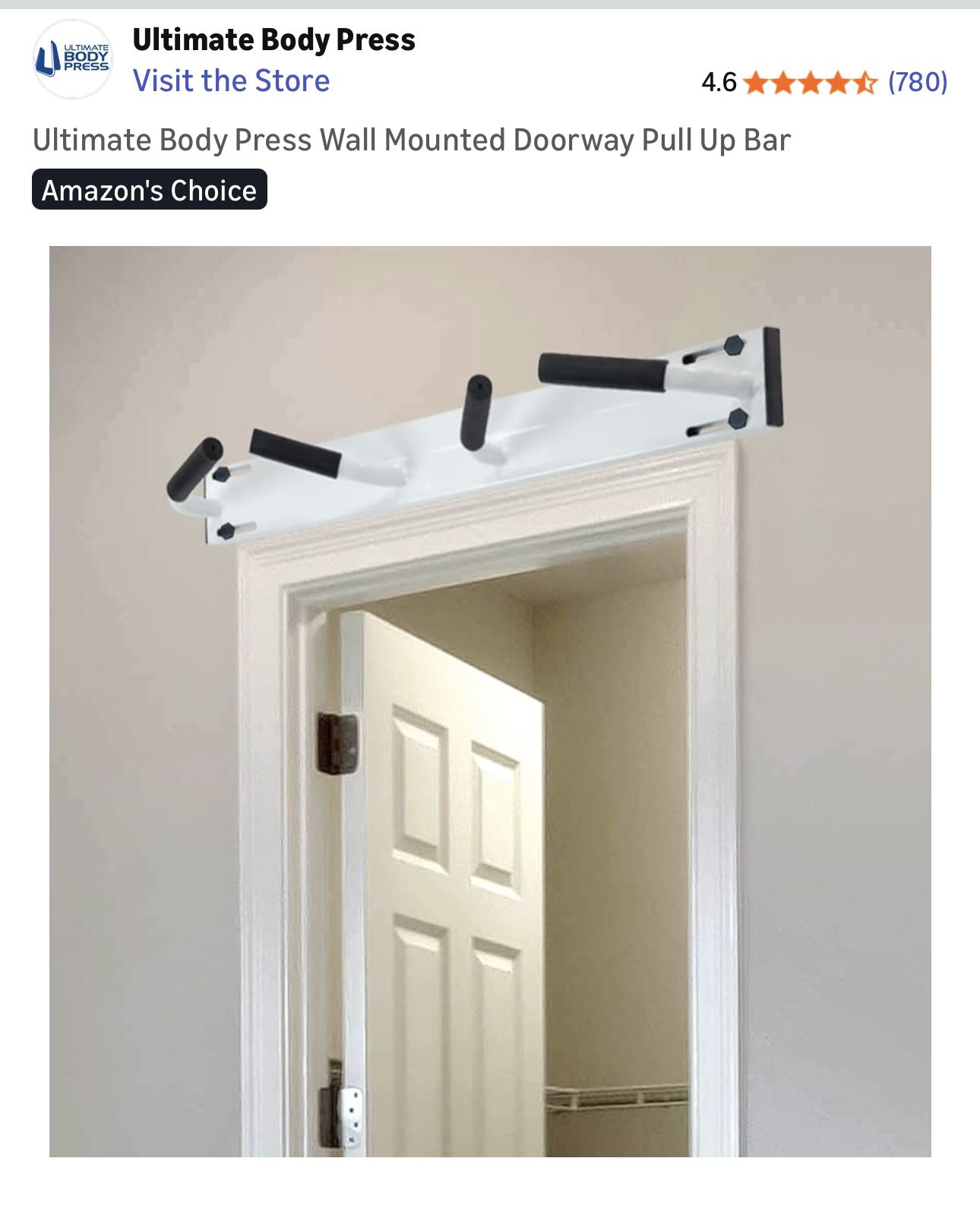 Ultimate Body Press Wall Mounted Doorway Pull Up Bar