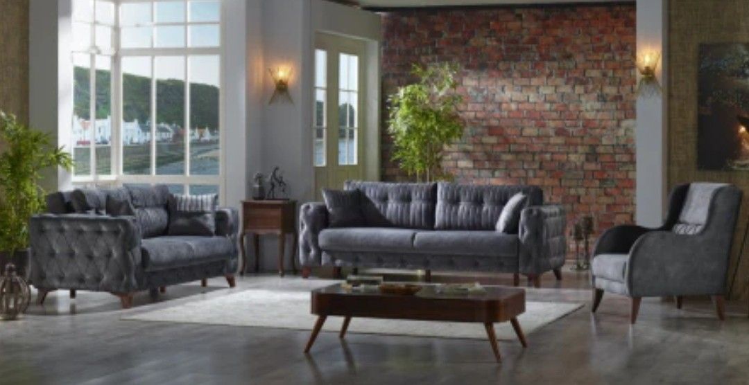 Lizbon Convertible Livingroom Set Gray

