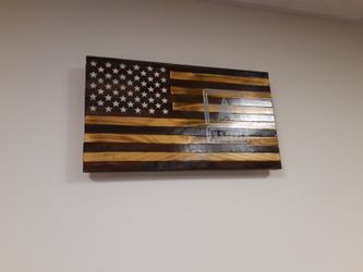 Hand made wooden flags