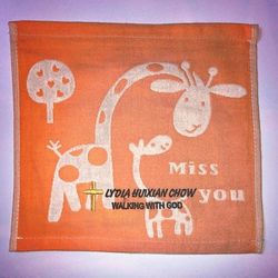 Three Layers of Gauze Handkerchief 9.5 x 9.5 Inches (Orange)