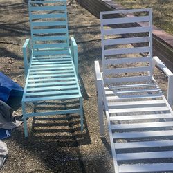 Metal lounge chairs