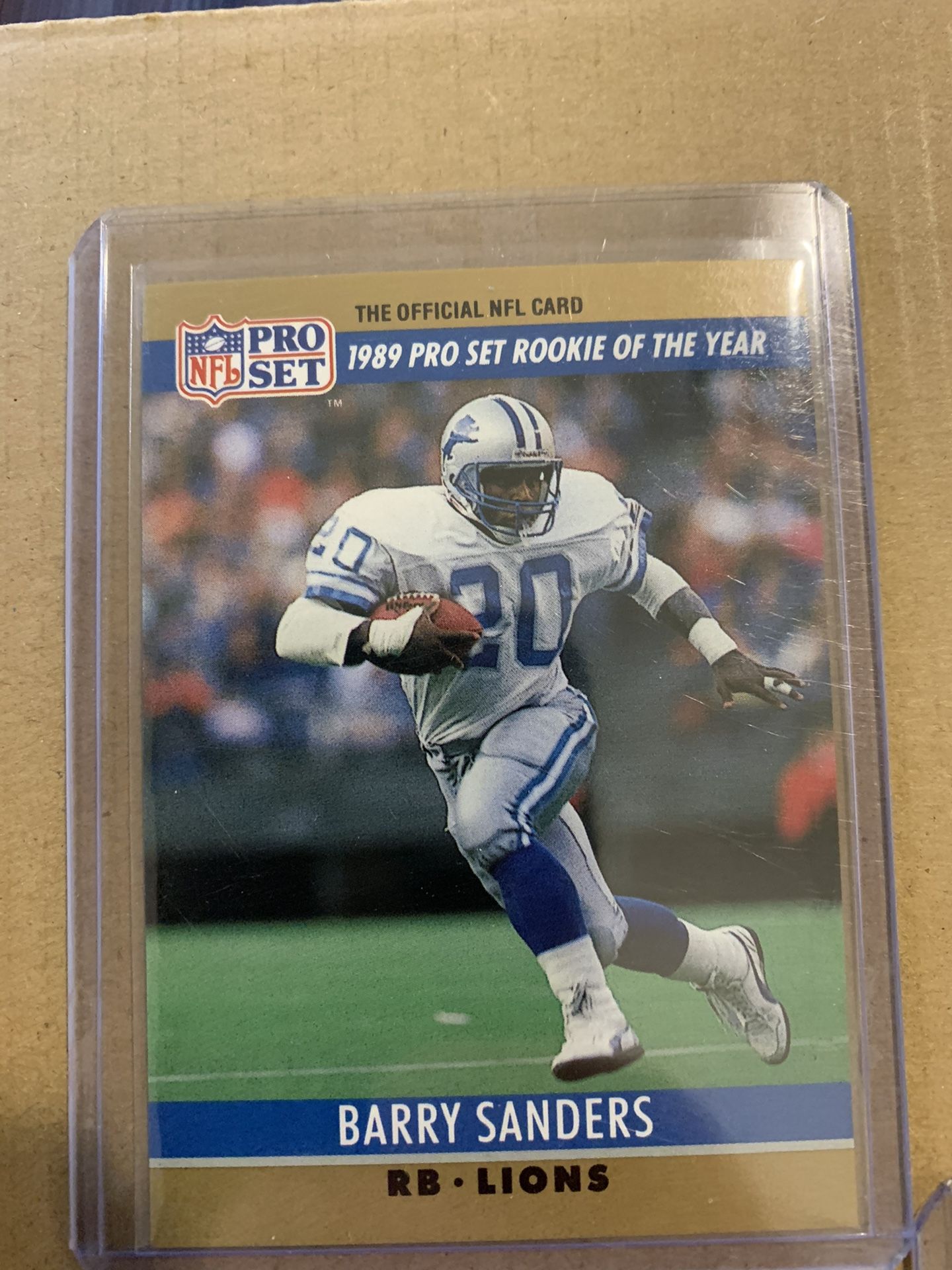 Barry Sanders Rookie Of The Year Card Lions