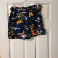 Time and Tru Tropical Linen Shorts Size Small 
