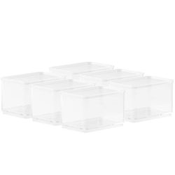 The Home Edit Small Clear Storage Bin Insert, Cabinet Organizer, 4.68" x 3.12" x 2.95", 6 Pack