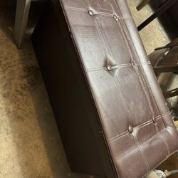 Leather Storage Ottoman Bench