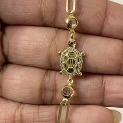 10K Gold Lucky Turtle Bracelet