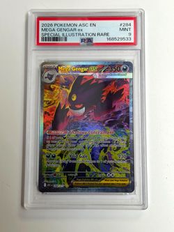 PSA 9 Mega Gengar ex #284/217 Special Illustration Rare from Pokémon Ascended Heroes.