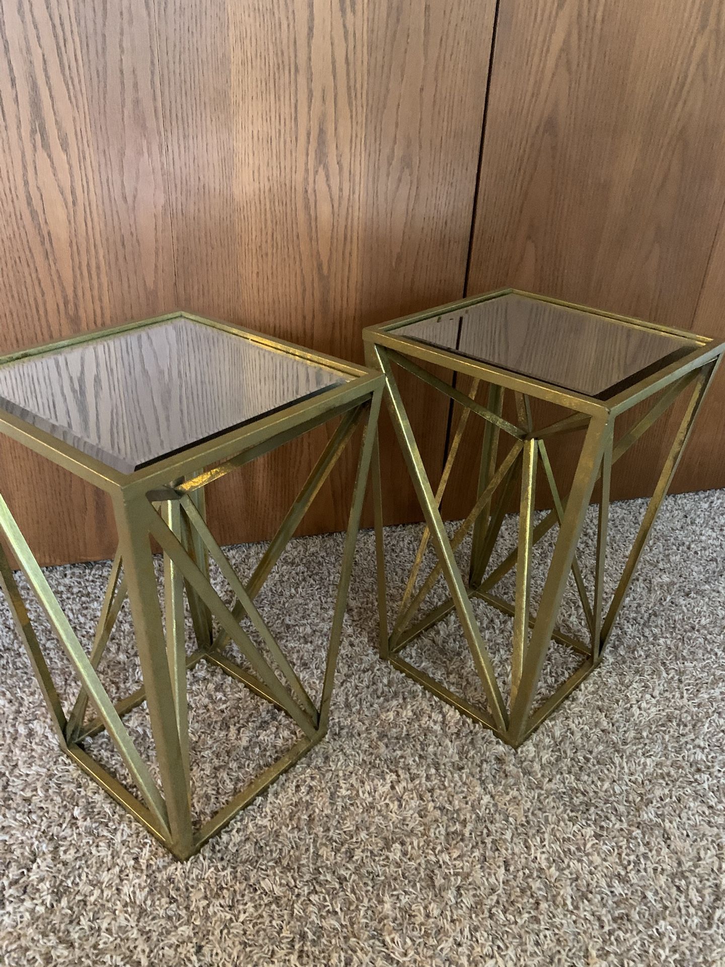 2 Mirror Topped Accent Tables