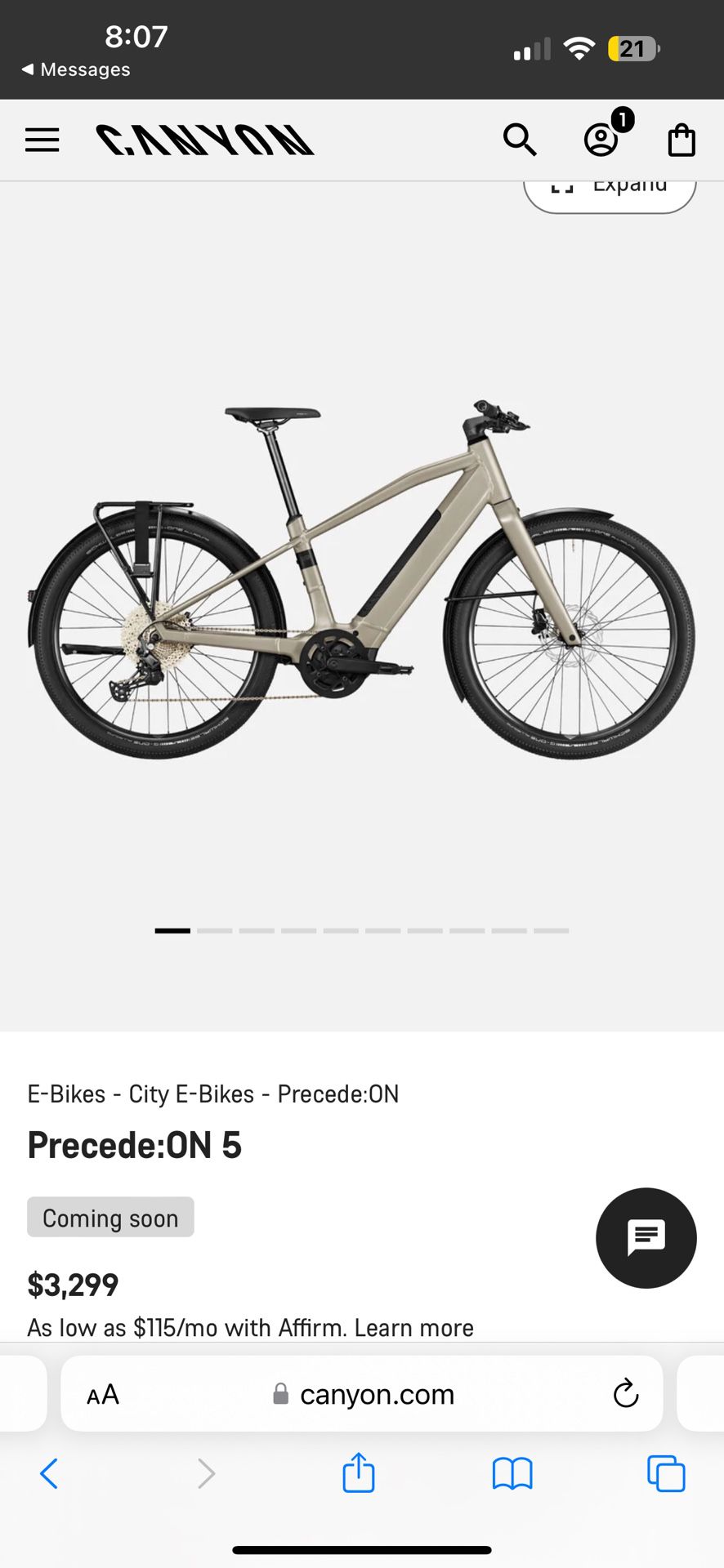 E Bike Size Large