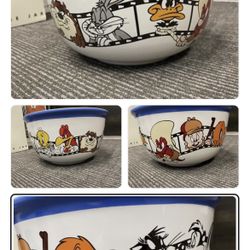 Looney Tunes Vintage 1996 Popcorn Bowl 10.5 x 6 Inches