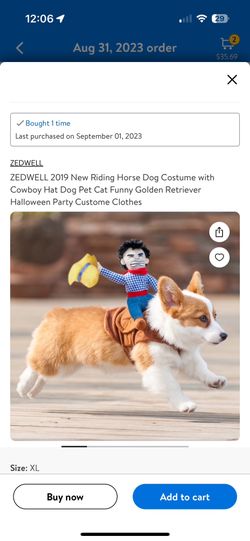 Dog Halloween Costume- Size XL Brand New 