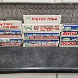 Lot Of 9 Hess Large Toy Vehicles Never Used And In Original Boxes 1(contact info removed)