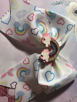 New rainbow hair bow